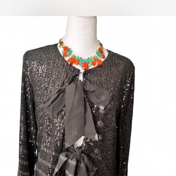 Elegant Black Sequin Women's Top. Perfect to ring in New year’s evening. - Picture 3 of 6